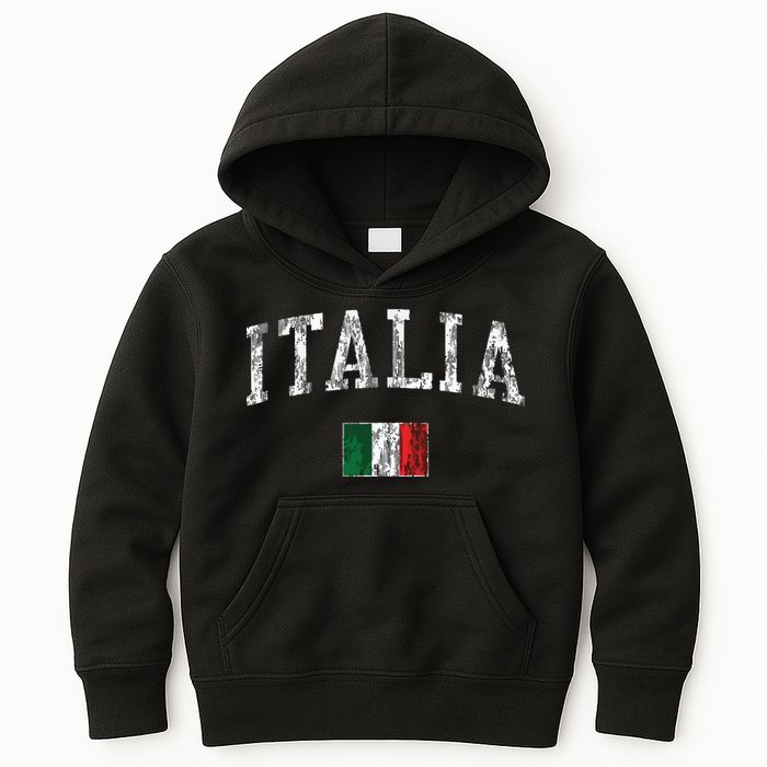 Italy Vintage Italia Sports Design Italian Flag Tee Kids Hoodie