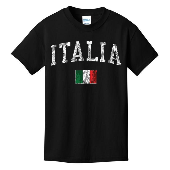 Italy Vintage Italia Sports Design Italian Flag Tee Kids T-Shirt