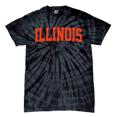 Illinois Vintage Illinois Orange Blue Throwback Il Tie-Dye T-Shirt