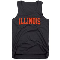 Illinois Vintage Illinois Orange Blue Throwback Il Tank Top