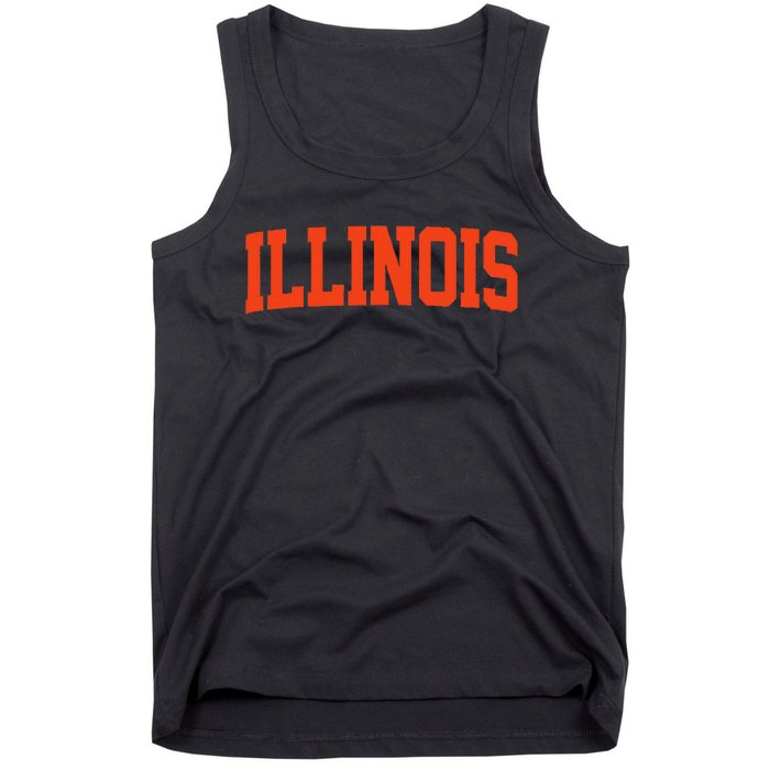 Illinois Vintage Illinois Orange Blue Throwback Il Tank Top