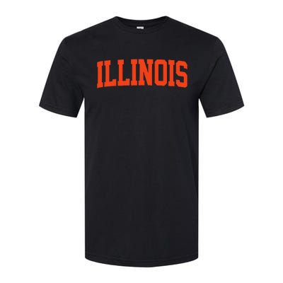 Illinois Vintage Illinois Orange Blue Throwback Il Softstyle CVC T-Shirt