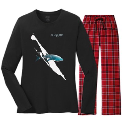 Isla Vibes Isla Mujeres Mexico Swimming With Whale Sharks Women's Long Sleeve Flannel Pajama Set 