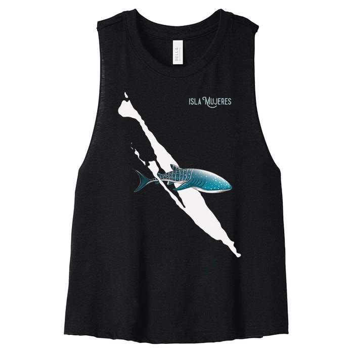 Isla Vibes Isla Mujeres Mexico Swimming With Whale Sharks Women's Racerback Cropped Tank