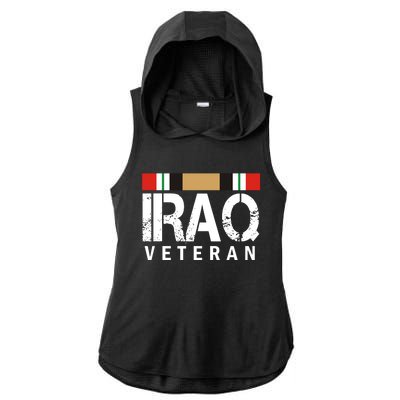 Iraq Veteran Ladies PosiCharge Tri-Blend Wicking Draft Hoodie Tank