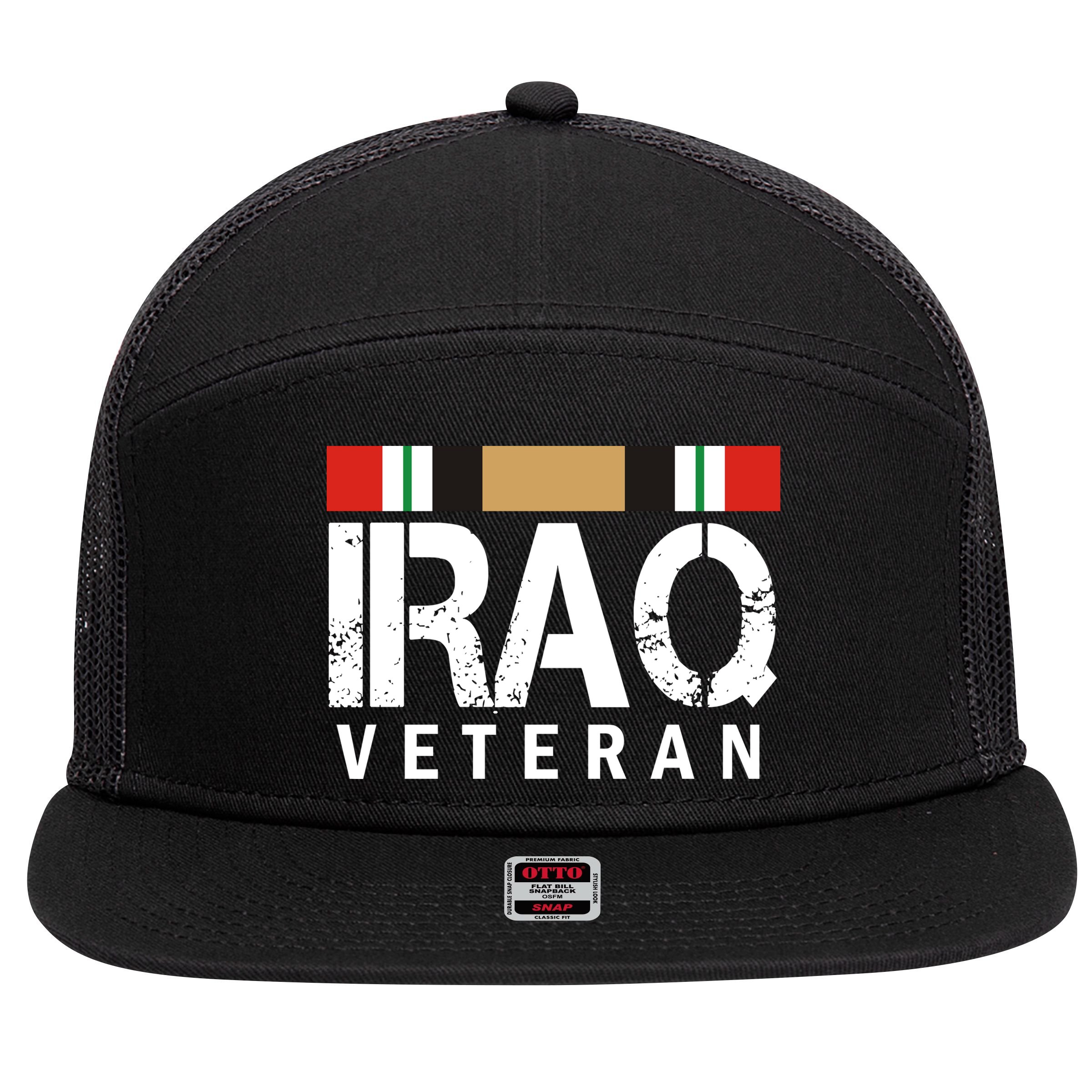 Iraq Veteran 7 Panel Mesh Trucker Snapback Hat