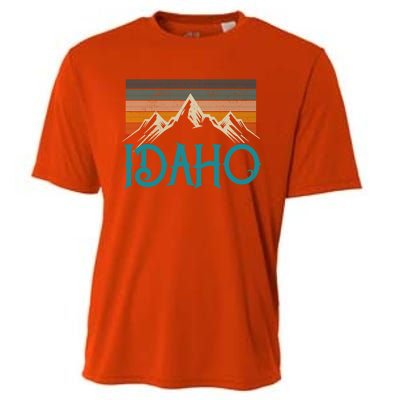 Idaho Vintage Mountains Nature Hiking Pride Souvenirs Gift Cooling Performance Crew T-Shirt