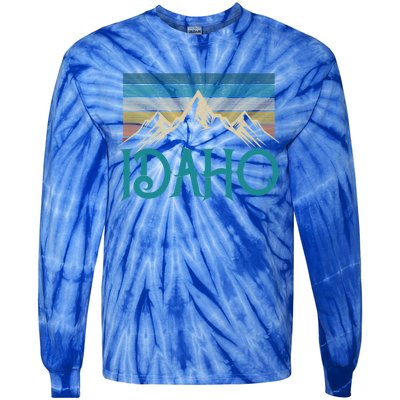 Idaho Vintage Mountains Nature Hiking Pride Souvenirs Gift Tie-Dye Long Sleeve Shirt