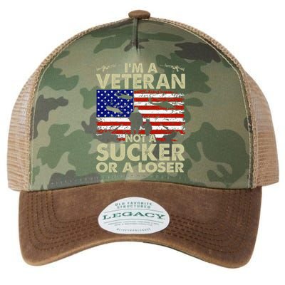 IM Veteran Not A Sucker Or A Loser Legacy Tie Dye Trucker Hat