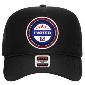 I Voted Nov 2024 Usa Elections Pro Democracy High Crown Mesh Back Trucker Hat