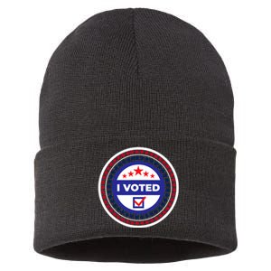 I Voted Nov 2024 Usa Elections Pro Democracy Sustainable Knit Beanie