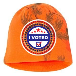 I Voted Nov 2024 Usa Elections Pro Democracy Kati - Camo Knit Beanie