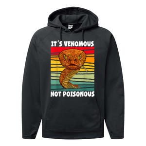 It´s Venomous Not Poisonous Retro Reptile Snake Performance Fleece Hoodie