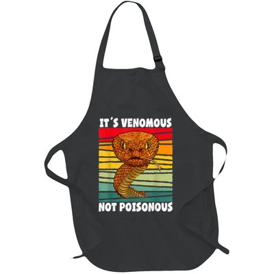 It´s Venomous Not Poisonous Retro Reptile Snake Full-Length Apron With Pockets