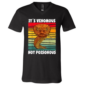 It´s Venomous Not Poisonous Retro Reptile Snake V-Neck T-Shirt