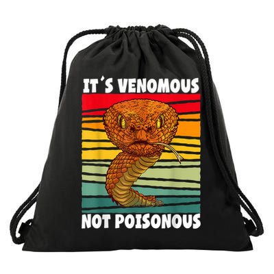 It´s Venomous Not Poisonous Retro Reptile Snake Drawstring Bag