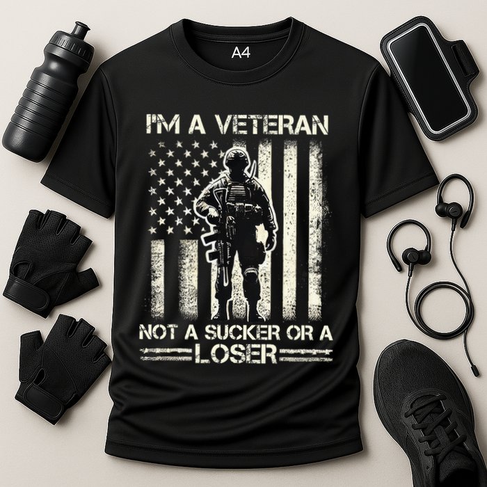Im Veteran Not A Sucker Or A Loser Us Veteran Day Cooling Performance Crew T-Shirt