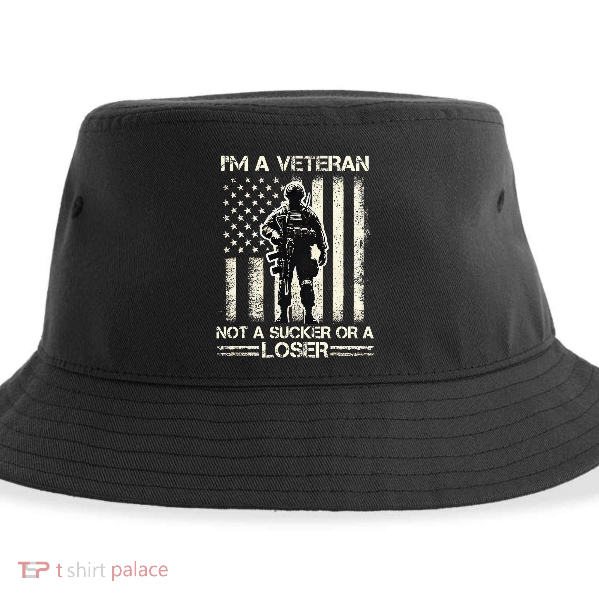 Im Veteran Not A Sucker Or A Loser Us Veteran Day Sustainable Bucket Hat