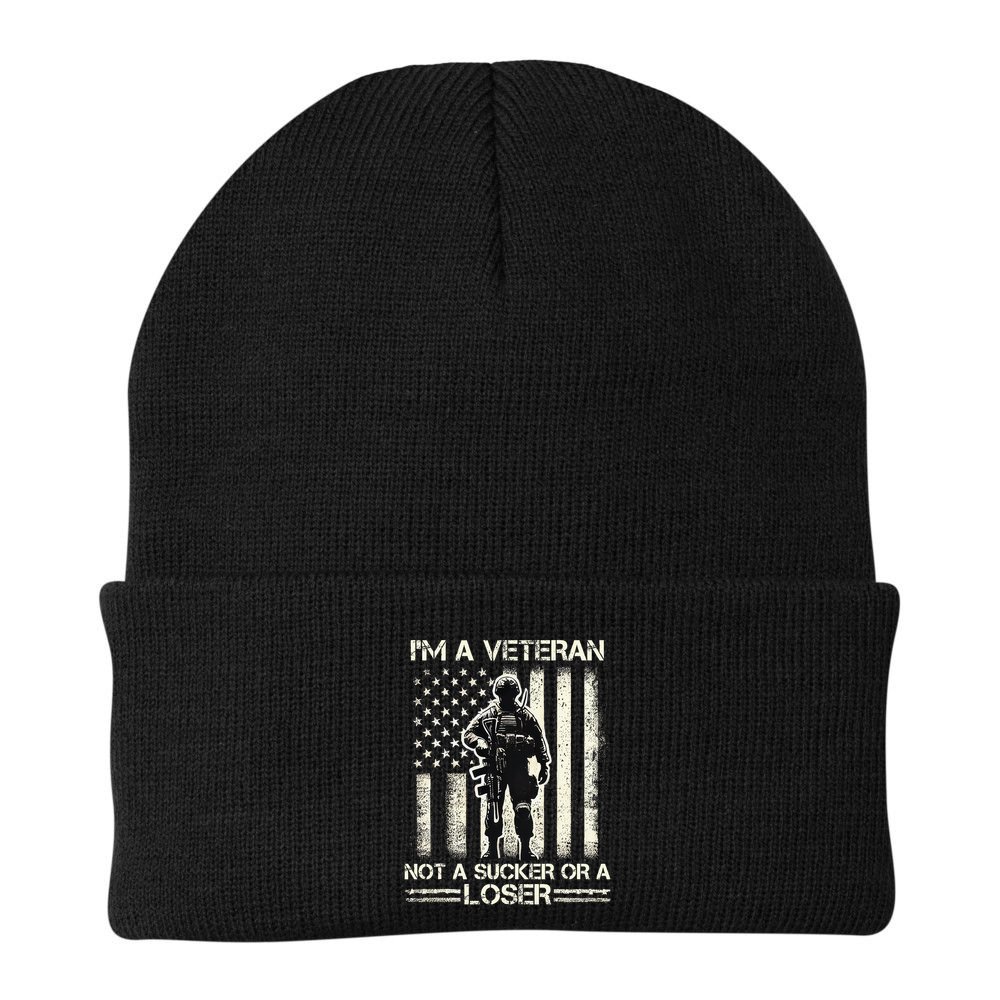 Im Veteran Not A Sucker Or A Loser Us Veteran Day Beanie