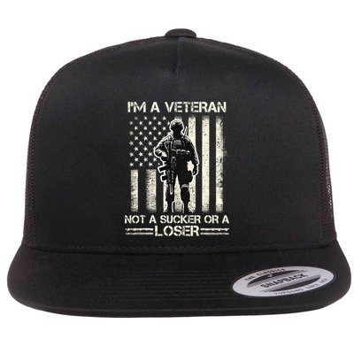 Im Veteran Not A Sucker Or A Loser Us Veteran Day Flatbill Hat