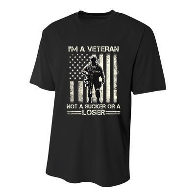 Im Veteran Not A Sucker Or A Loser Us Veteran Day Youth Performance Sprint T-Shirt