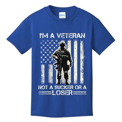 Im Veteran Not A Sucker Or A Loser Us Veteran Day Kids T-Shirt