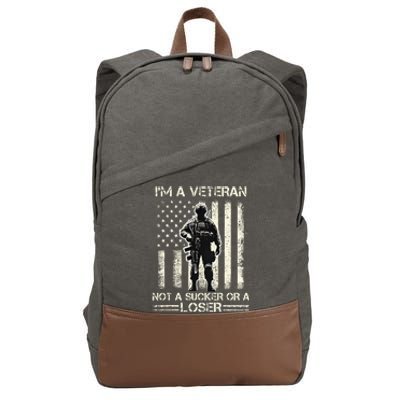 Im Veteran Not A Sucker Or A Loser Us Veteran Day Cotton Canvas Backpack