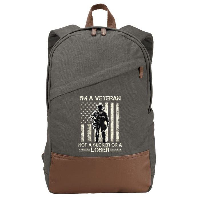 Im Veteran Not A Sucker Or A Loser Us Veteran Day Cotton Canvas Backpack