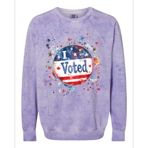 I Voted Nov 2024 Usa Elections Pro Democracy Colorblast Crewneck Sweatshirt