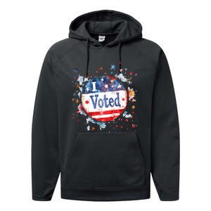 I Voted Nov 2024 Usa Elections Pro Democracy Performance Fleece Hoodie