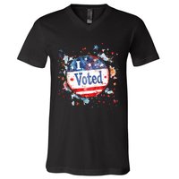 I Voted Nov 2024 Usa Elections Pro Democracy V-Neck T-Shirt