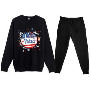 I Voted Nov 2024 Usa Elections Pro Democracy Premium Crewneck Sweatsuit Set