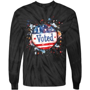 I Voted Nov 2024 Usa Elections Pro Democracy Tie-Dye Long Sleeve Shirt