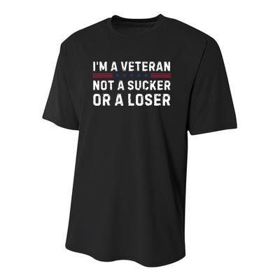 IM Veteran Not A Sucker Or A Loser Youth Performance Sprint T-Shirt