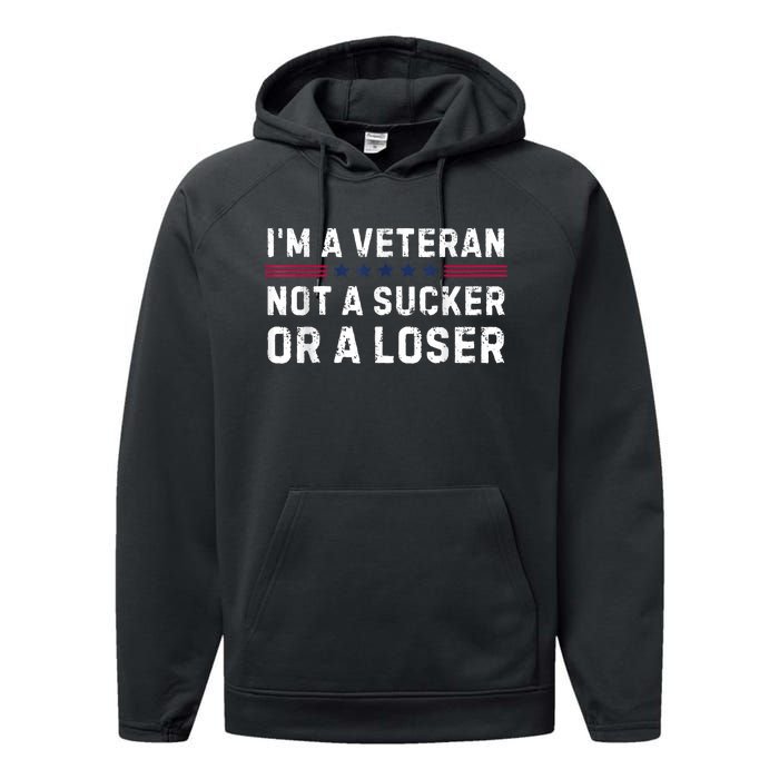 IM Veteran Not A Sucker Or A Loser Performance Fleece Hoodie