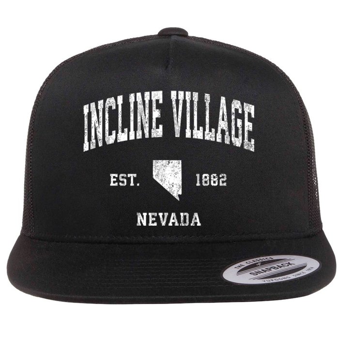 Incline Village Nevada Nv Vintage Athletic Flat Bill Trucker Hat