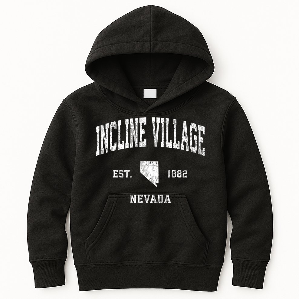 Incline Village Nevada Nv Vintage Athletic Kids Hoodie