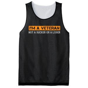 IM Veteran Not A Sucker Or A Loser Dad Papa Grandpa Gifts Mesh Reversible Basketball Jersey Tank