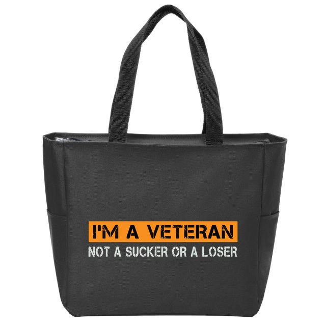 IM Veteran Not A Sucker Or A Loser Dad Papa Grandpa Gifts Zip Tote Bag