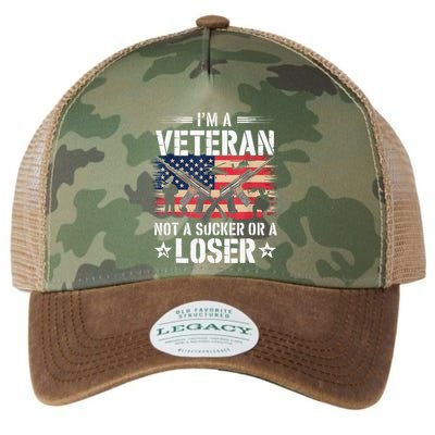 IM Veteran Not A Sucker Or A Loser Veteran Military Legacy Tie Dye Trucker Hat