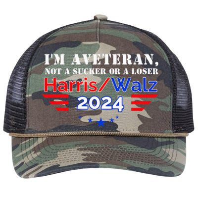 IM Veteran Not A Sucker Or A Loser Retro Rope Trucker Hat Cap