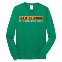 IM Veteran Not A Sucker Or A Loser Dad Papa Grandpa Gifts Long Sleeve Shirt