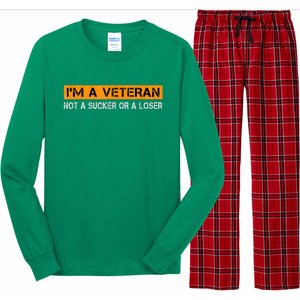 IM Veteran Not A Sucker Or A Loser Dad Papa Grandpa Gifts Long Sleeve Pajama Set