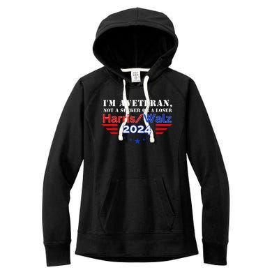 IM Veteran Not A Sucker Or A Loser Women's Fleece Hoodie