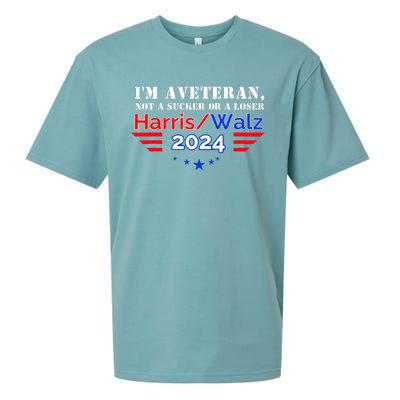 Im Veteran Not A Sucker Or A Loser Harris Walz 2024 Sueded Cloud Jersey T-Shirt