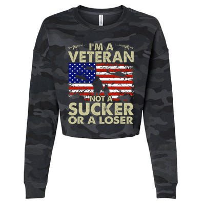 IM Veteran Not A Sucker Or A Loser Cropped Pullover Crew