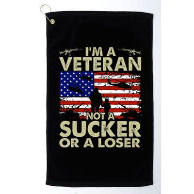 IM Veteran Not A Sucker Or A Loser Platinum Collection Golf Towel