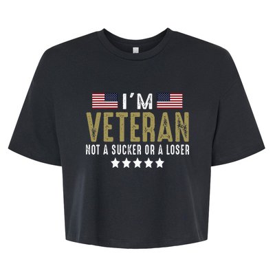 IM Veteran Not A Sucker Or A Loser Veteran Day Bella+Canvas Jersey Crop Tee