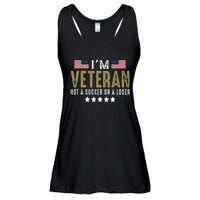 IM Veteran Not A Sucker Or A Loser Veteran Day Ladies Essential Flowy Tank