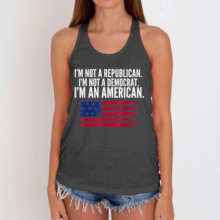 Independent Voter Not Republican Not Democrat American Women's Knotted Racerback Tank